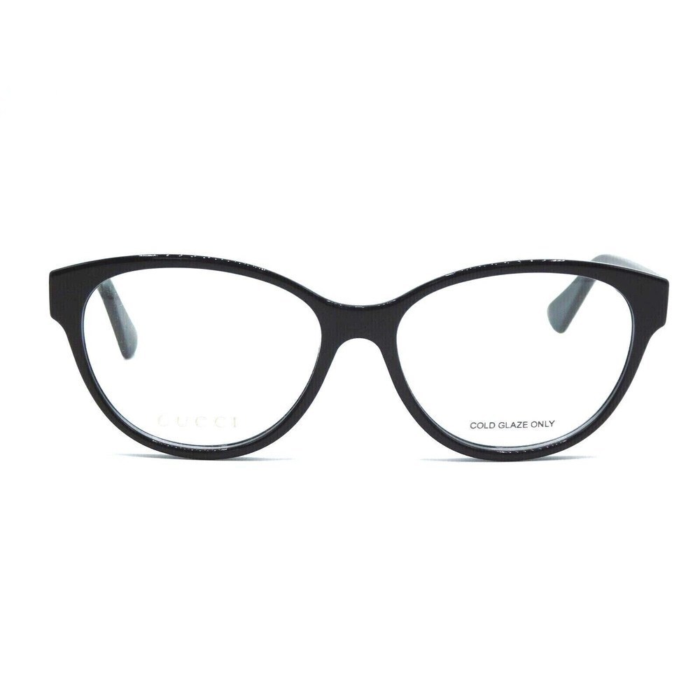 Gucci Cat Eye Eyeglasses GG0633o-001 Shiny Black Frame Transparent Lenses - Picture 3 of 6